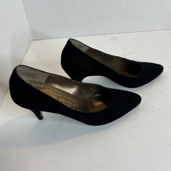 Bruno Magli Black Velvet Designer Heels Size 6.5 Narrow - Picture 12 of 13